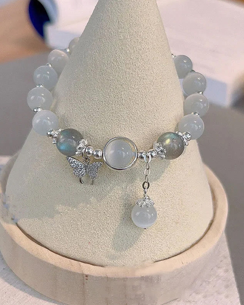 Bracelet imitation œil de chat cristal de papillon