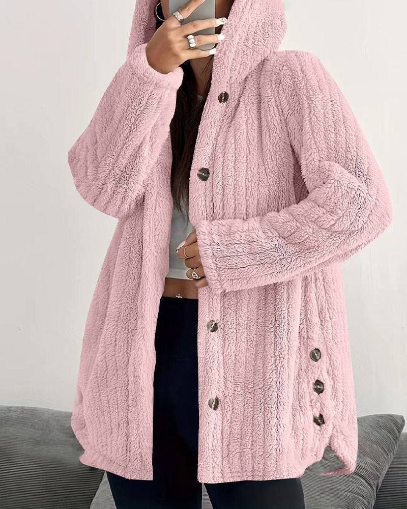 Manteau Uni Manches Longues