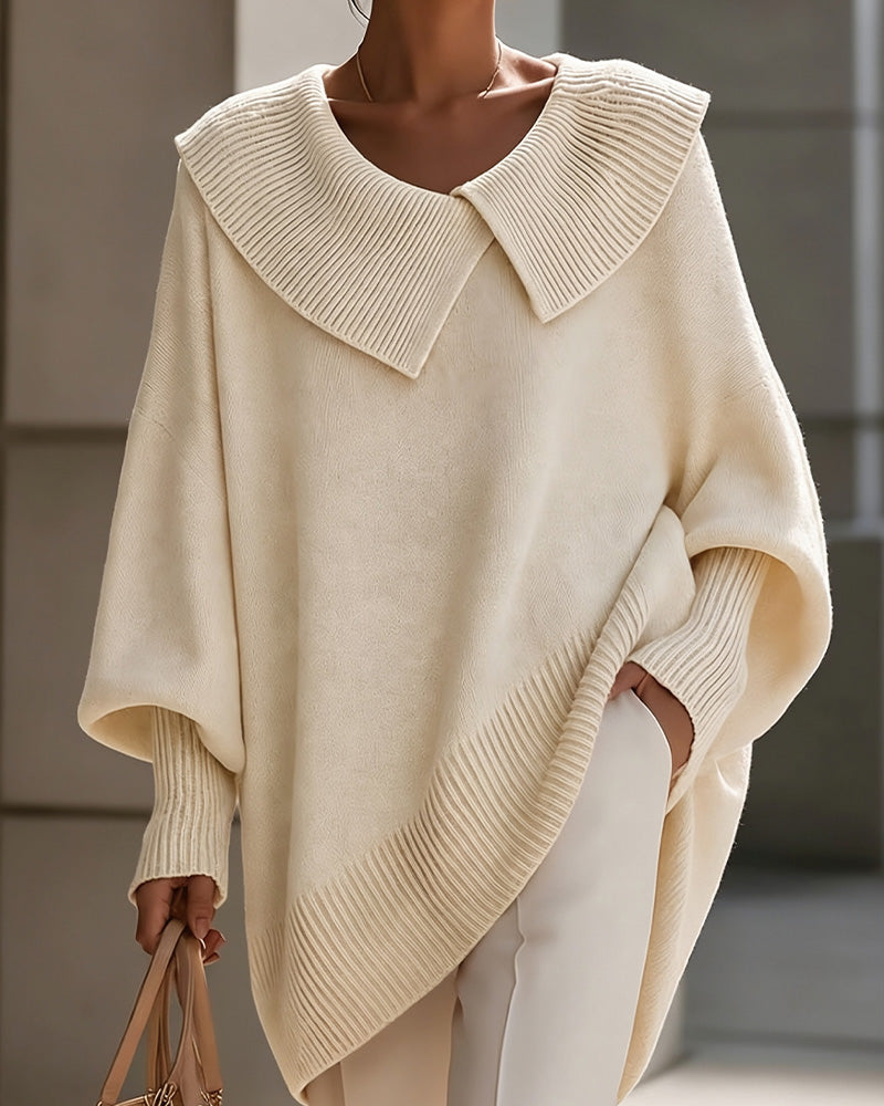 Pull Revers Irrégulier Uni