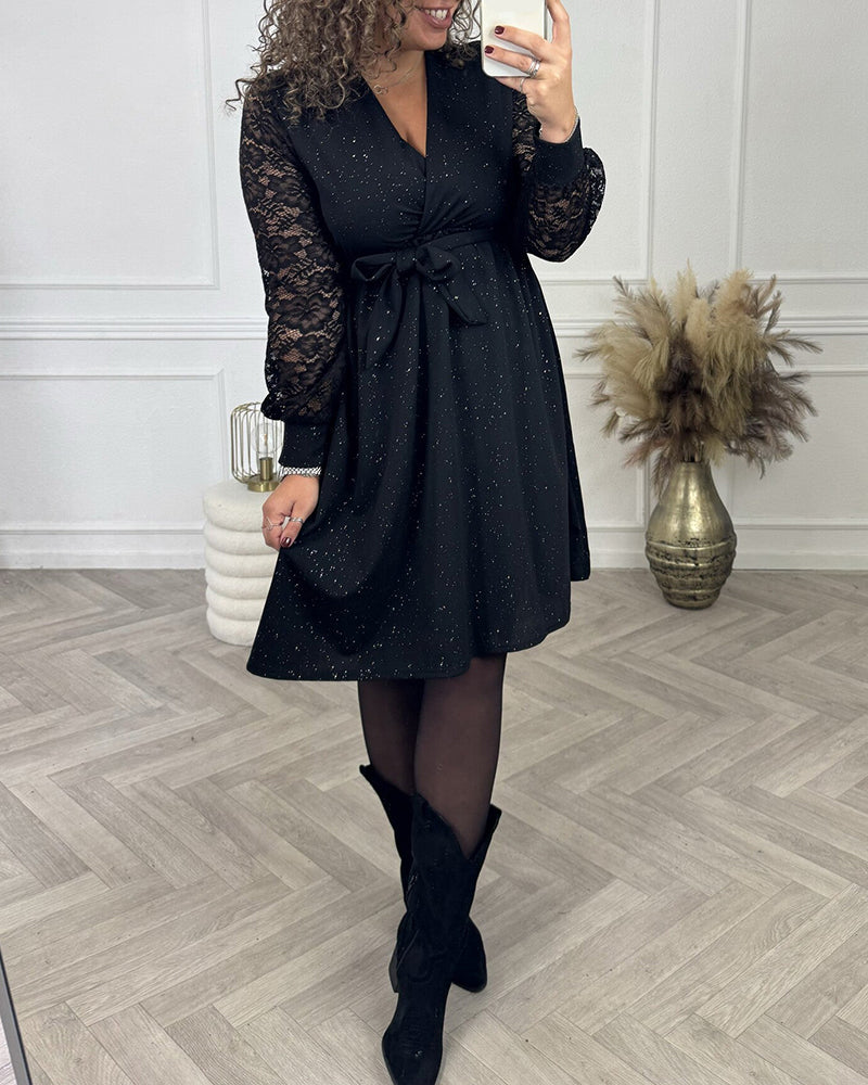 Robe Dentelle V Col Sexy