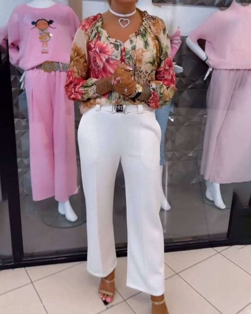 Pantalon Décontracté Droit Bootcut