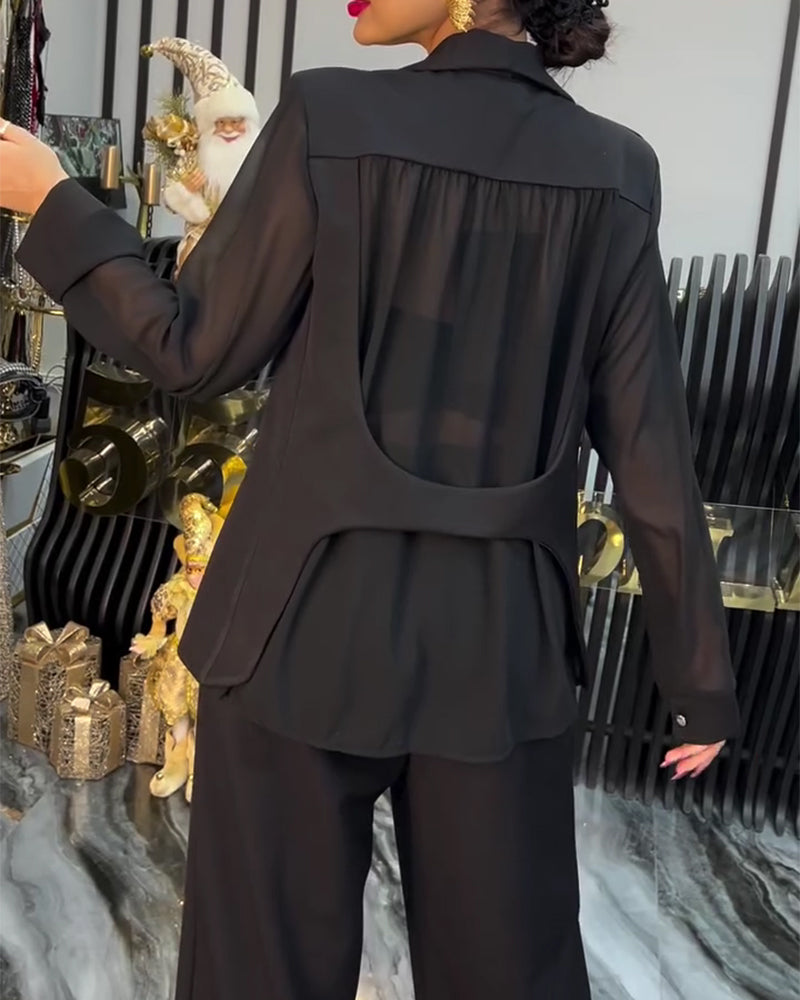 Manteau Élégant Uni Col