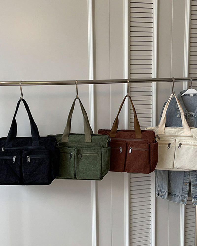 Sac en velours côtelé uni