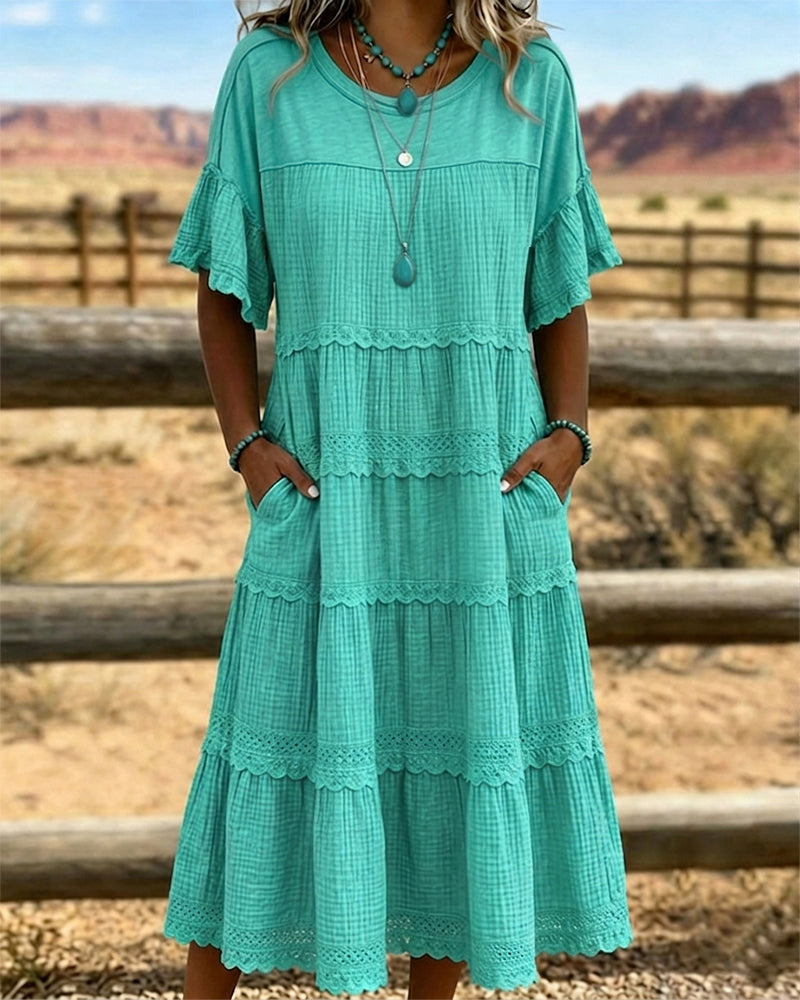 Robe Manche Courte Poche Longue