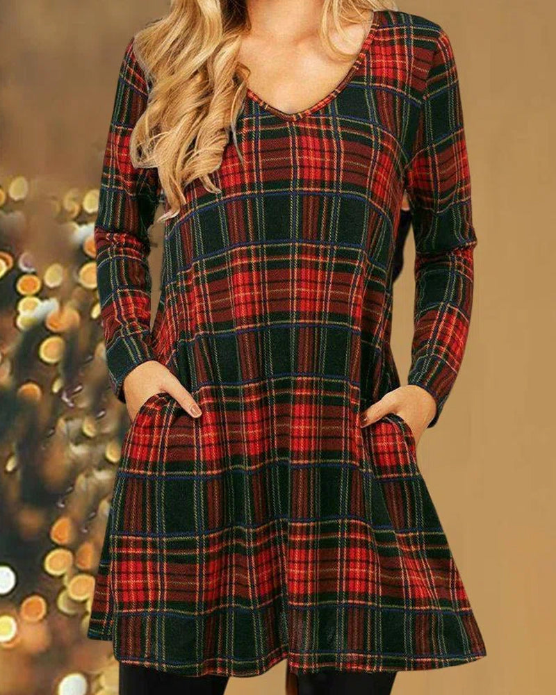 Robe ample à carreaux de Noël