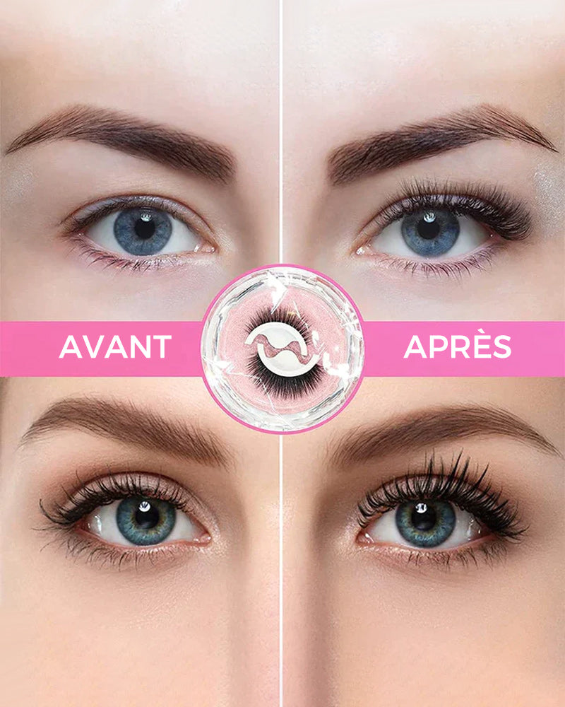 Faux-cils réutilisables auto-adhésifs