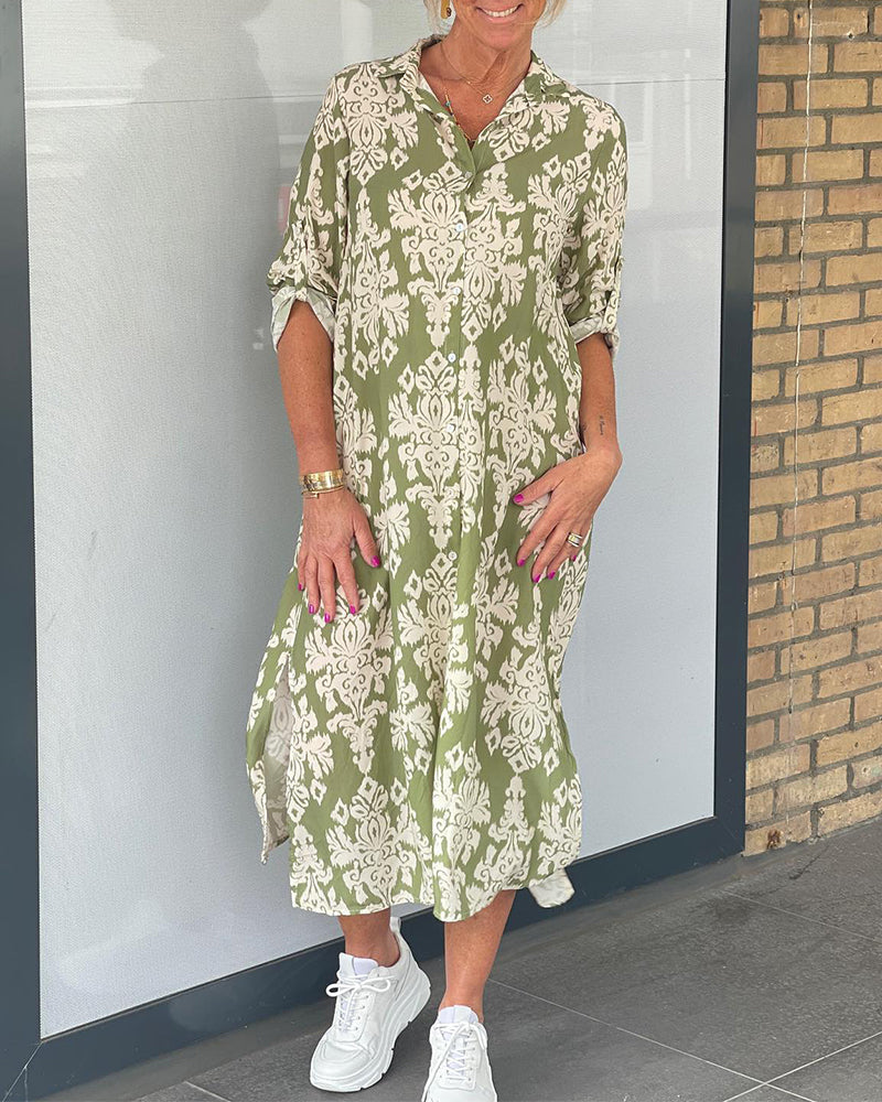 Robe fendue à imprimé fleuri