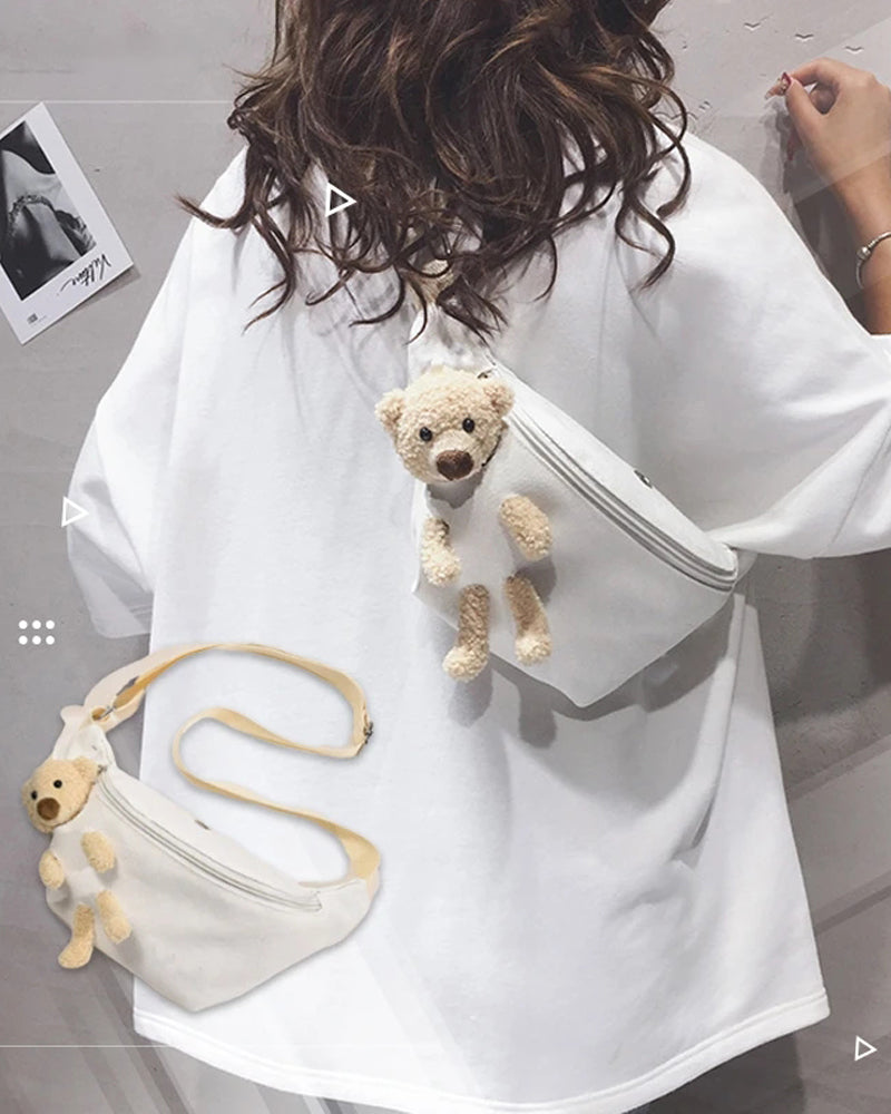 Sac à bandoulière en forme d'ours en peluche