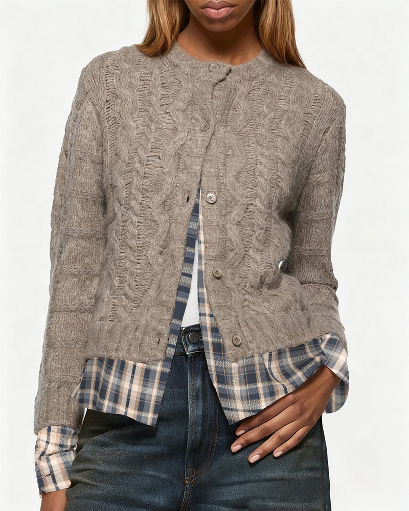 Gilet Torsadé À Manches Longues