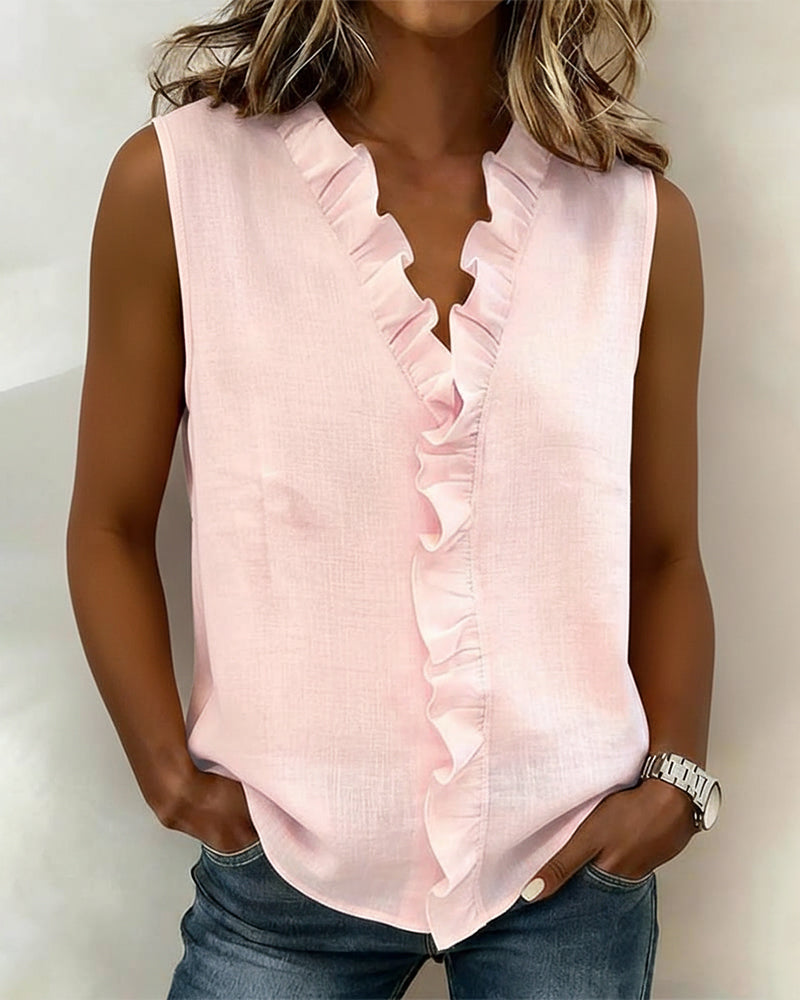 Débardeur Volanté Sans Manches