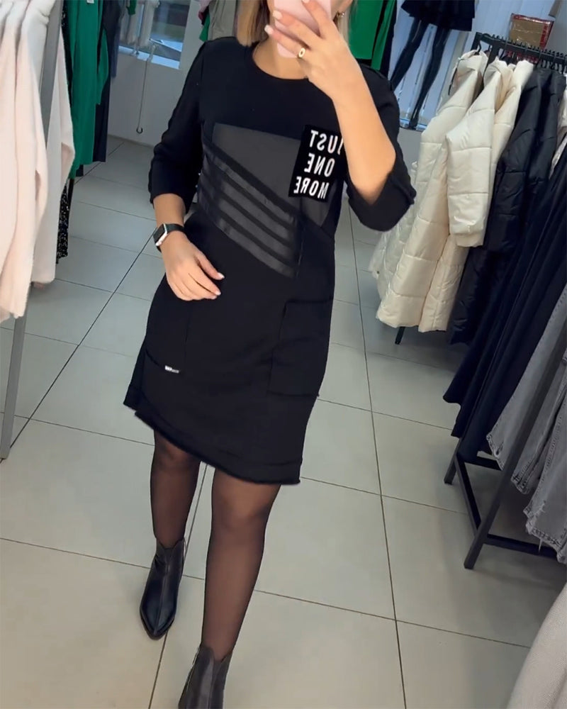 Robe droite imprimée avec poche