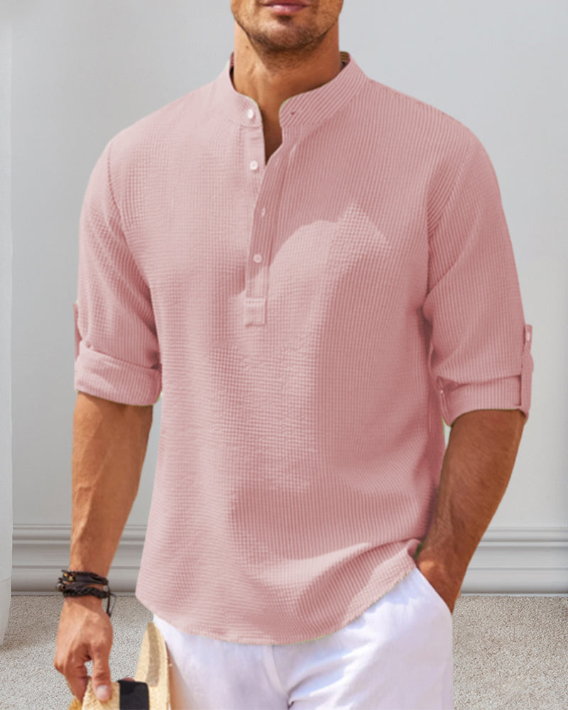 Chemise décontractée pour hommes de couleur unie