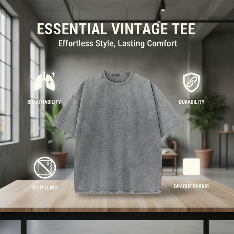 T-Shirt Hommes Vintage Loose