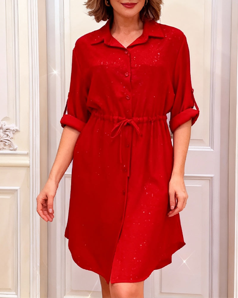 Robe À Col Et Taille Nouée
