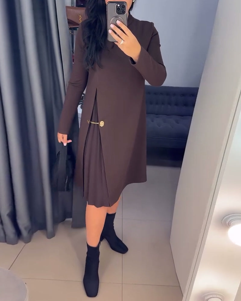 Robe Élégante À Patchwork Peint