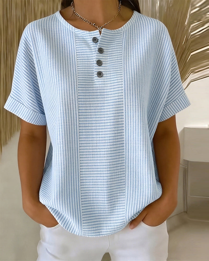 Blouse Col Rond Manche Courte