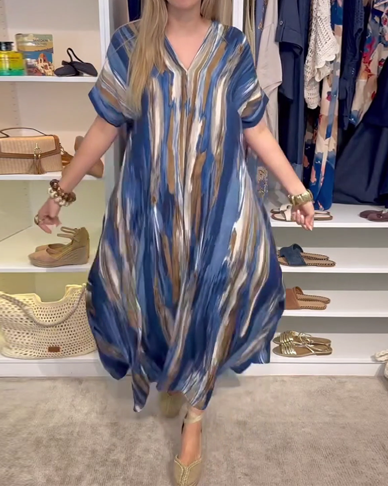 Robe décontractée ample à col en V