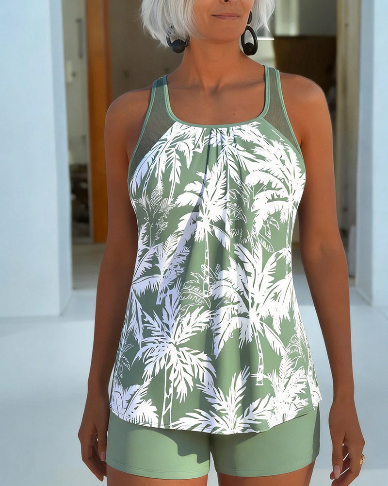 Tankini Imprimé Botanique Débardeur Short