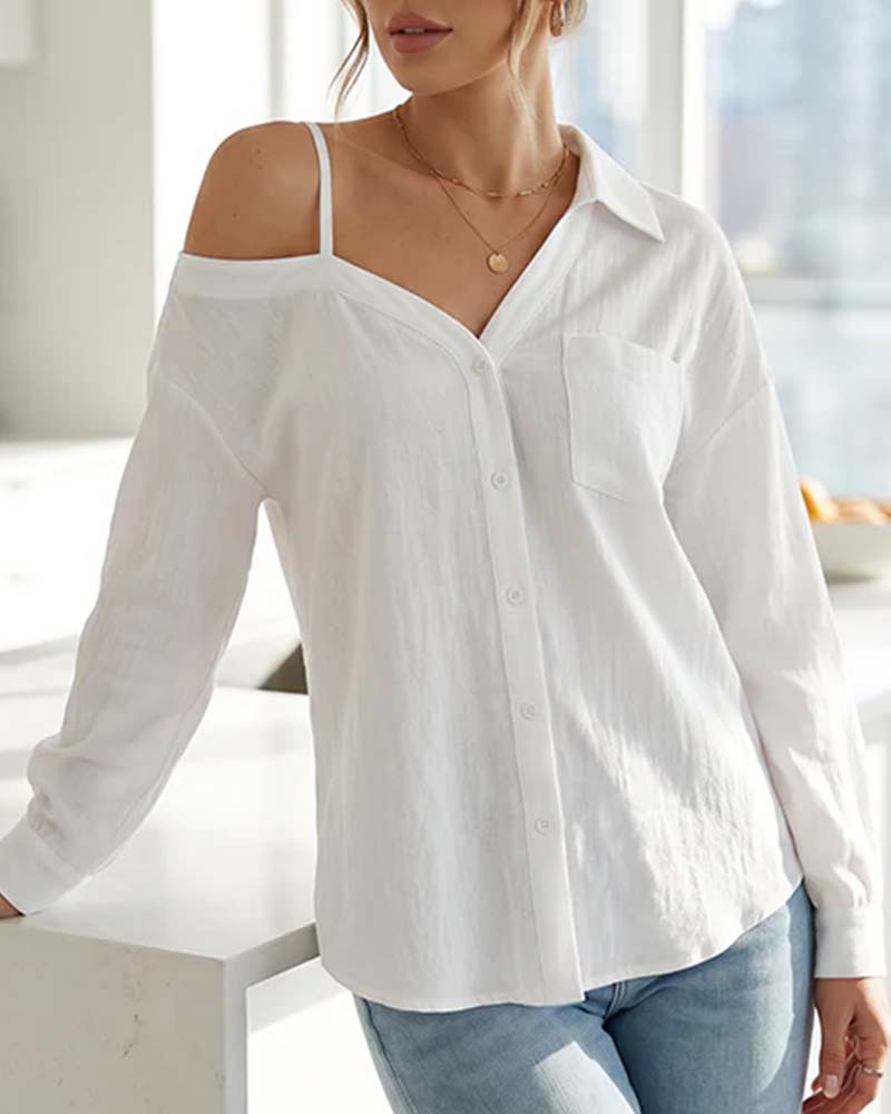 Chemise Une Épaule Texturée Cami