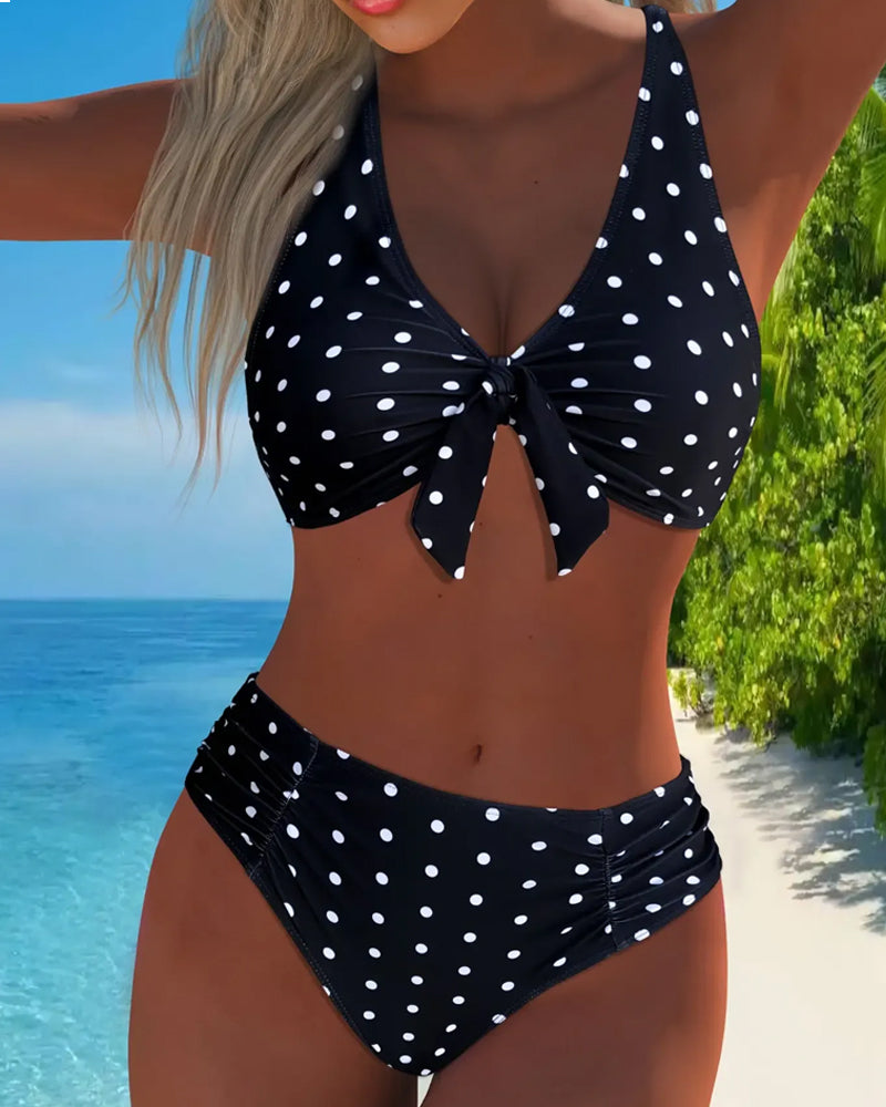 Bikini Vacances À Pois À Lacets