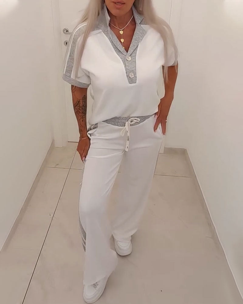 Set Bloc De Couleur Camp Col Décontracté