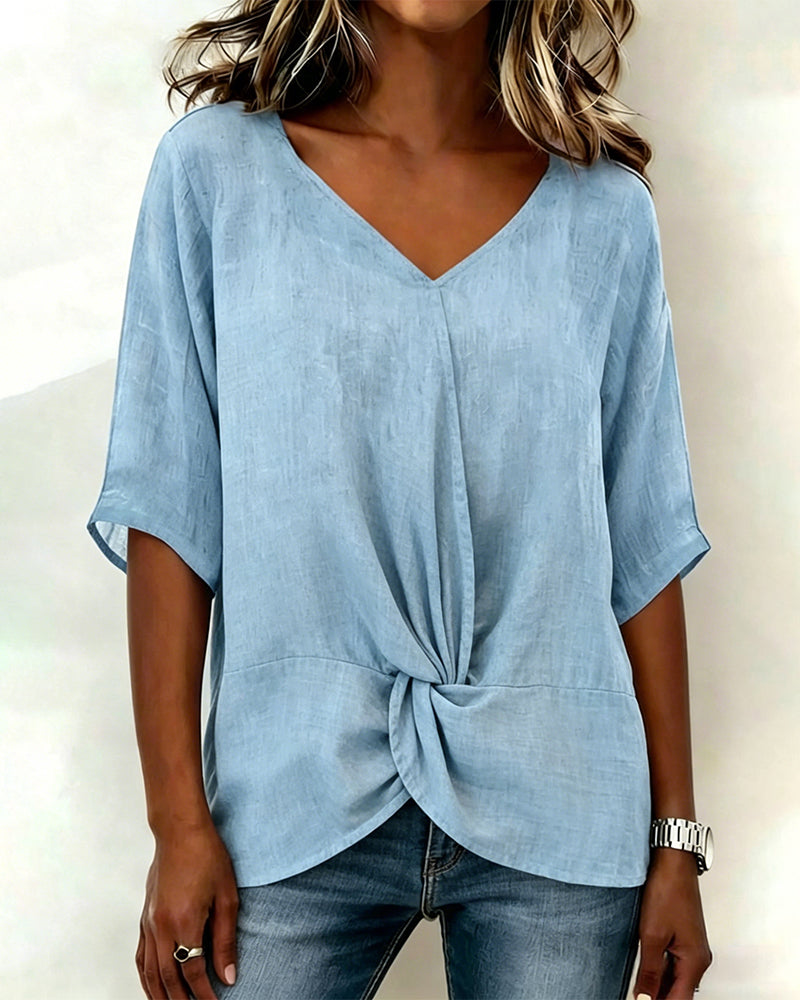 Blouse Uni Col Rond