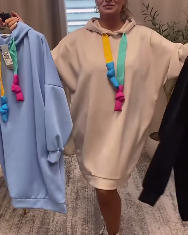 Robe décontractée ample à capuche