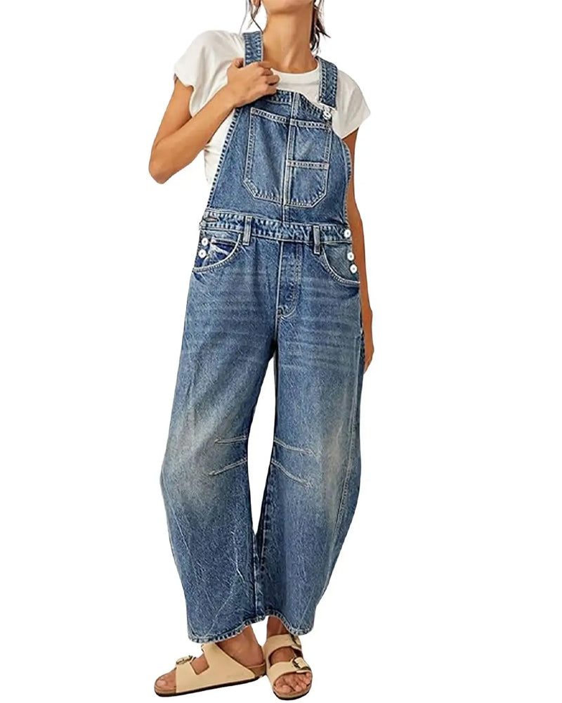 Combinaison Avec Poches Et Bretelles En Denim