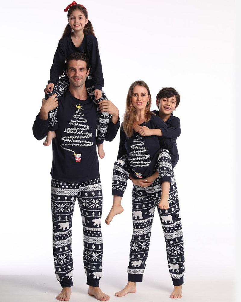 Pyjama familial de Noël à imprimé sapin de Noël