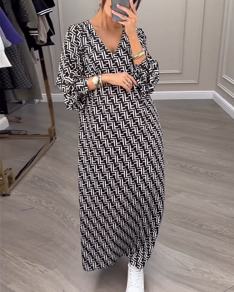 Robe à motif géométrique imprimé