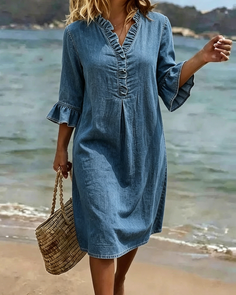 Robe Volants Col V