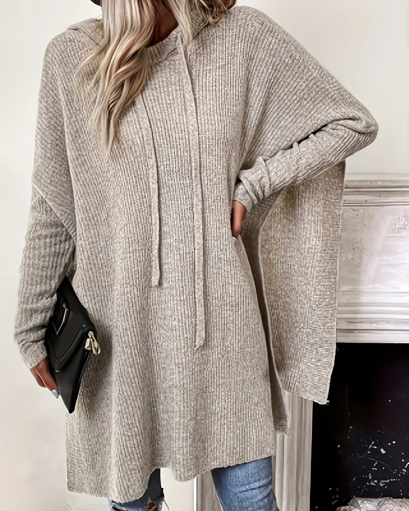 Pull À Capuche Ample Avec Laçage Et Fente