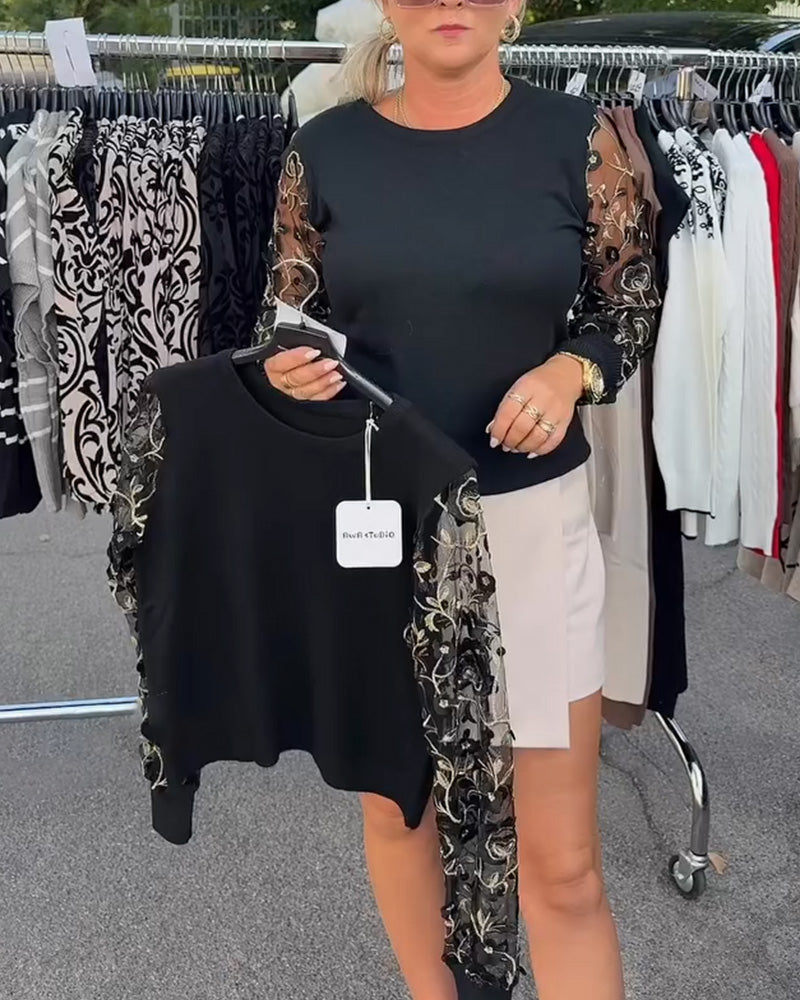 Pull Tendance Patchwork Décontracté Col Rond