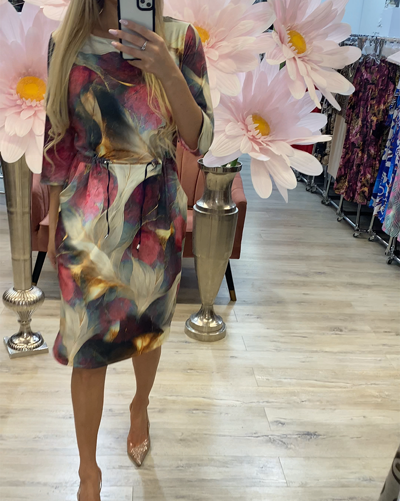 Robe Rétro Bloc De Couleur Patchwork Dégradé