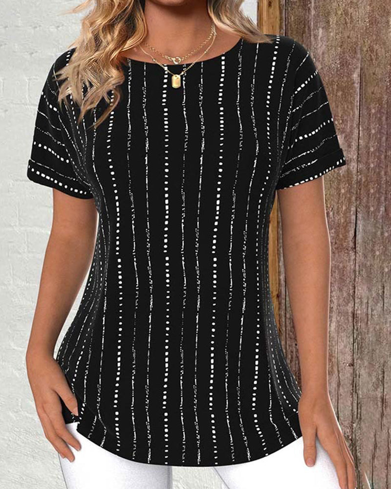 T-shirt décontracté imprimé col rond