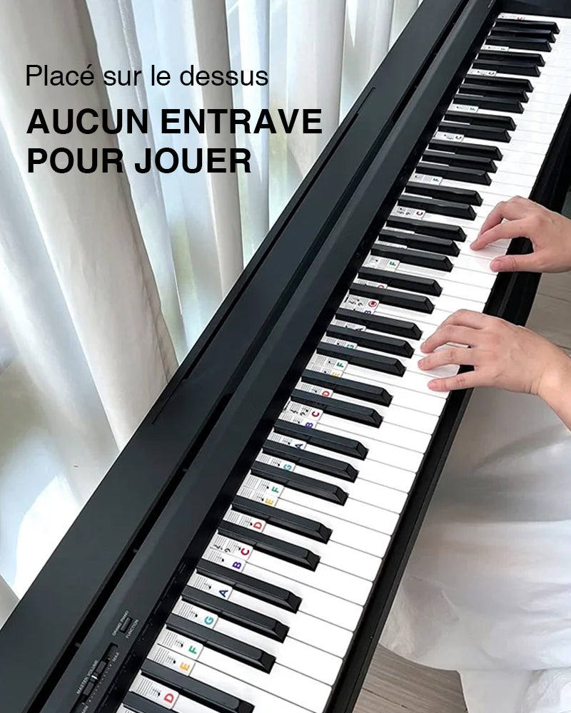 Guide Des Notes Autocollant Pour Clavier De Piano Débutant SECFOU - Étiquettes Lettres, Facile à Enlever