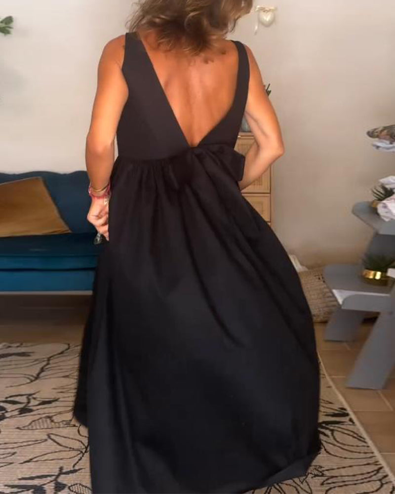 Robe Sans Dos Avec Nœud Papillon