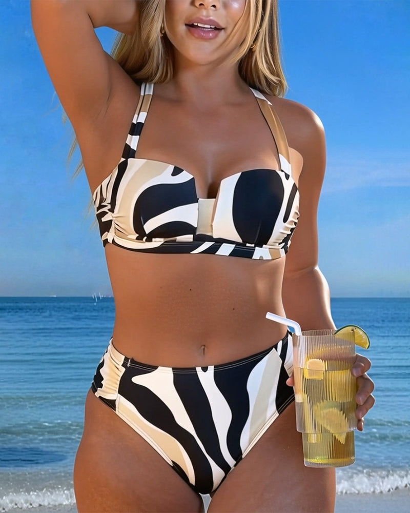Bikini Vacances Imprimé Animal Sans Armatures