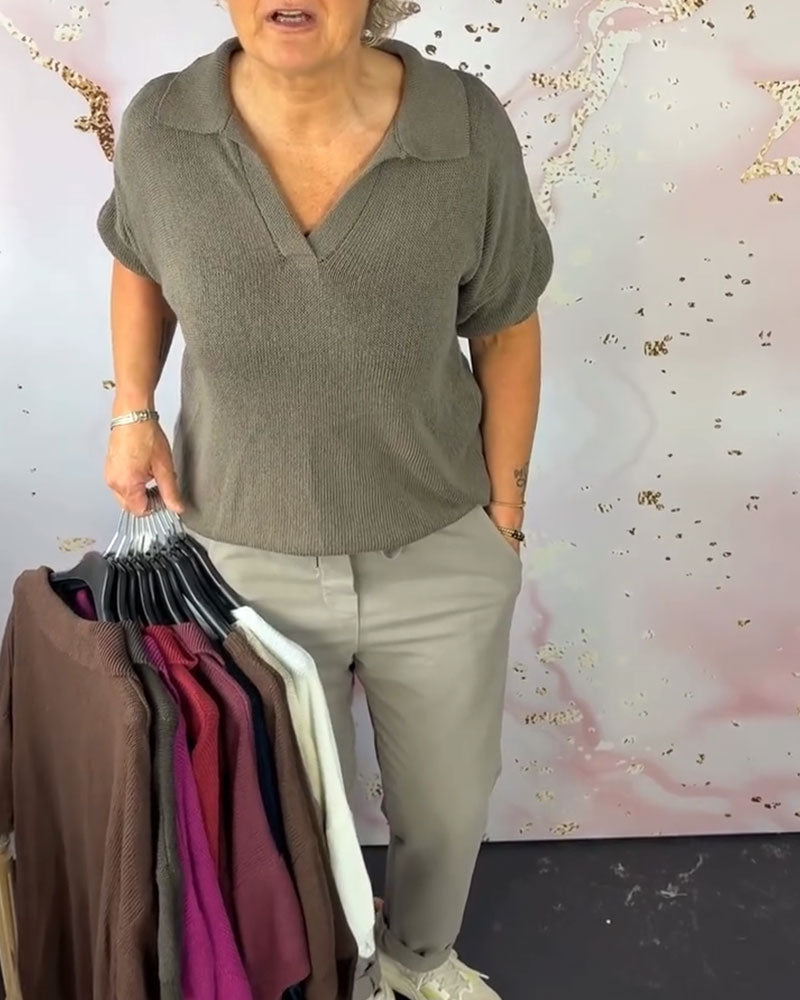 Pull À Enfiler À Col Rabattu Et Manches Longues