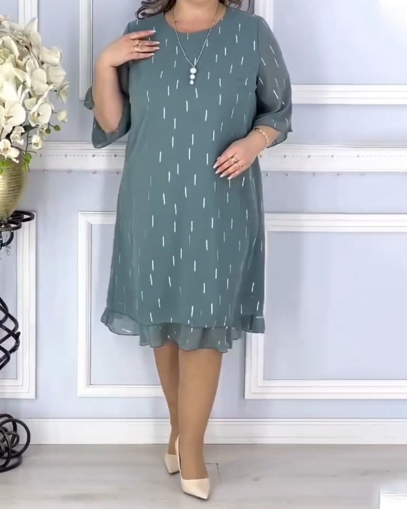 Robe Col Rond Manches Courtes