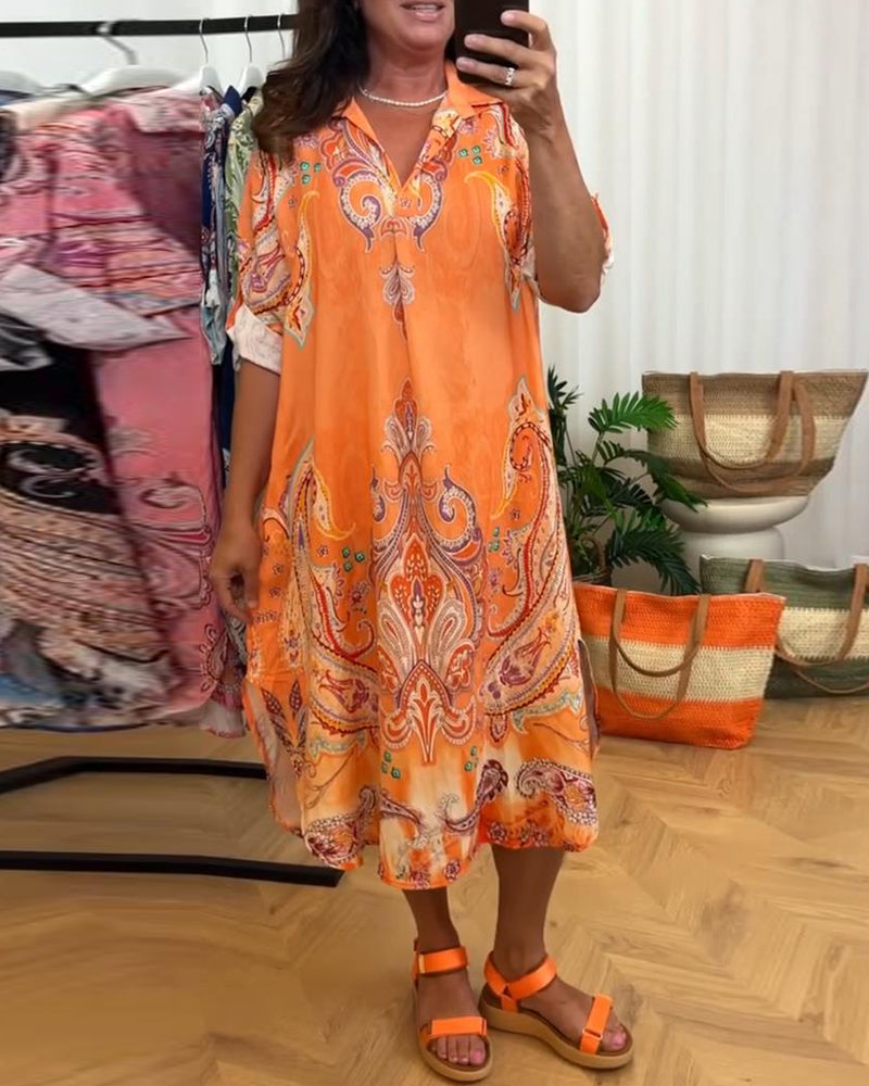 Robe Retro Revers Imprimé