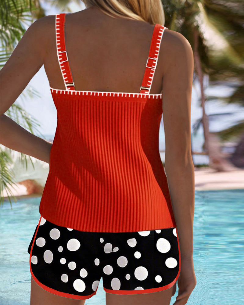 Pyjama 2 Pièces Femme Imprimé Pois - Manches Longues Avec Boutons Et Dentelle - Ensemble Décontracté Pour La Maison