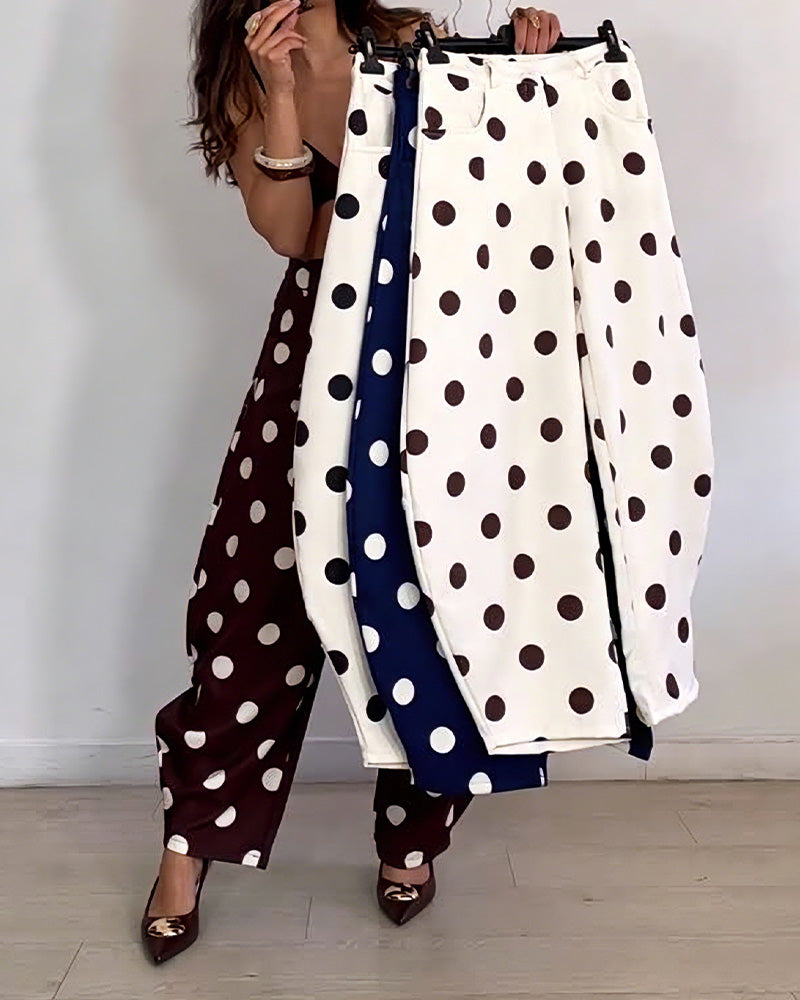 Pantalon Vintage Polka Dot Décontracté Harem