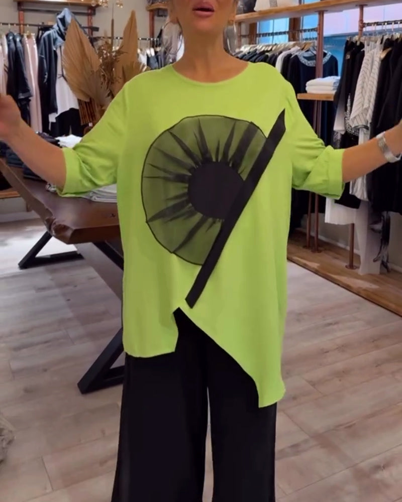 T-Shirt Imprimé Fleuri Manches Courtes Décontracté