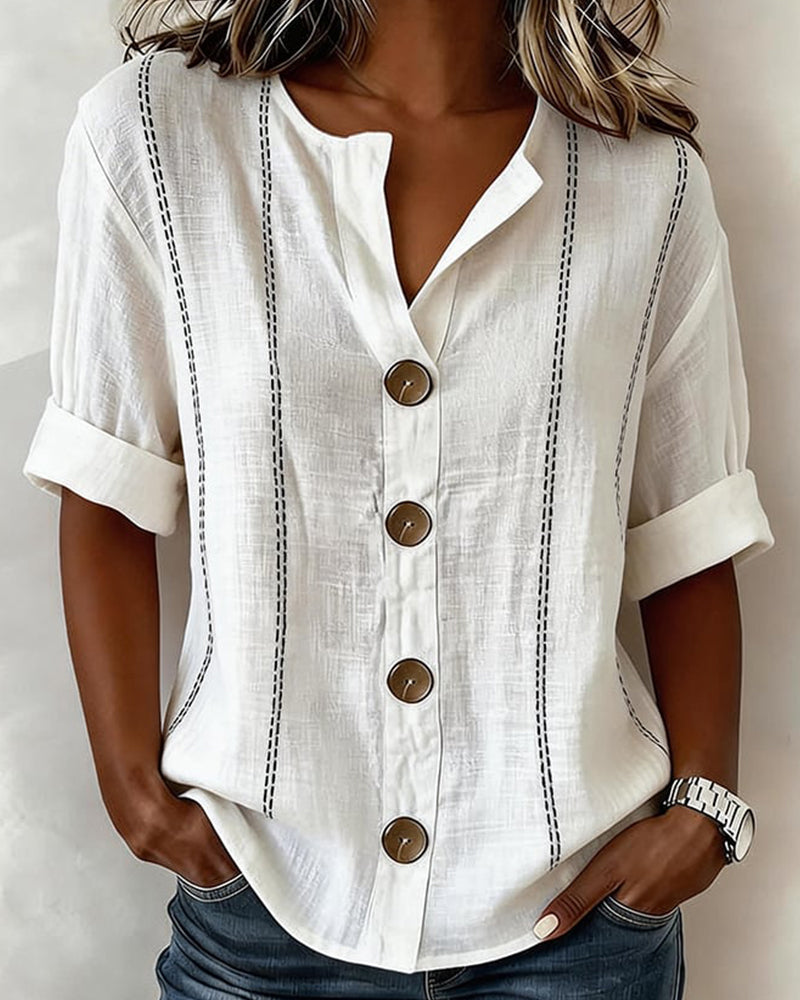Blouse manches courtes boutonnée