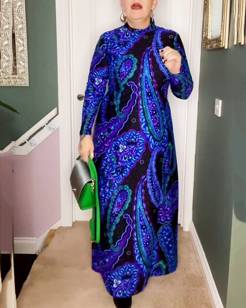 Robe élégante à imprimé cachemire