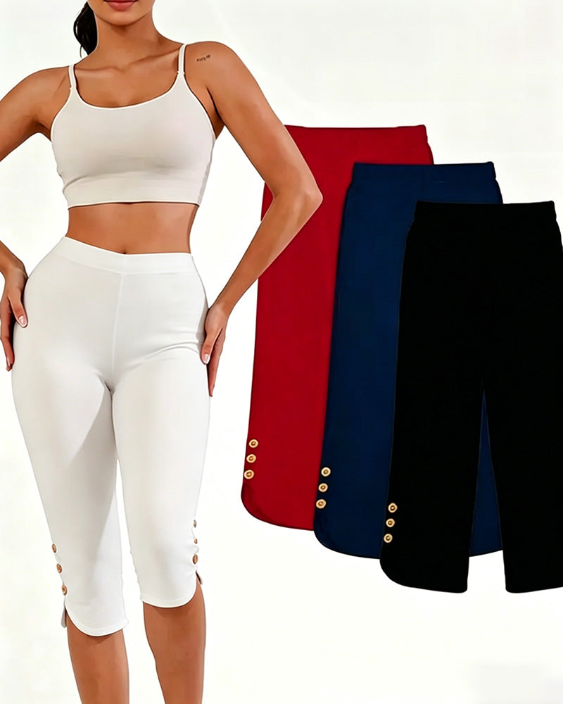 Leggings Uni Ajusté Raccourci