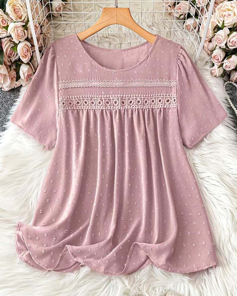 Blouse Col Rond Mode Décontractée