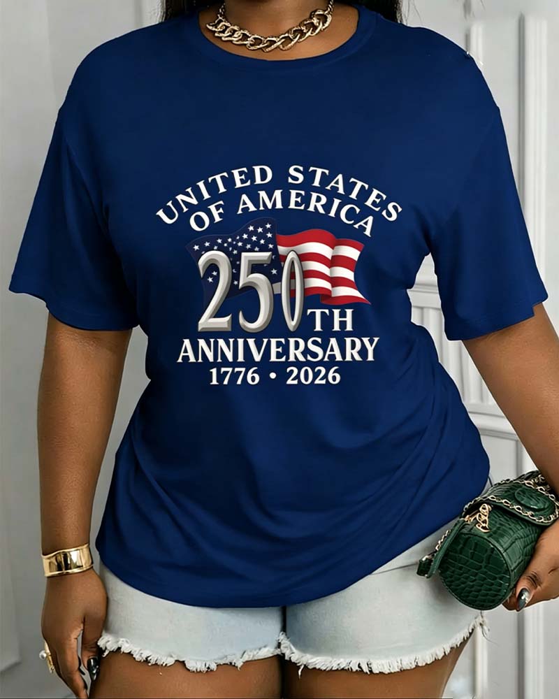 T-Shirt Commémoratif Imprimé Manches Courtes