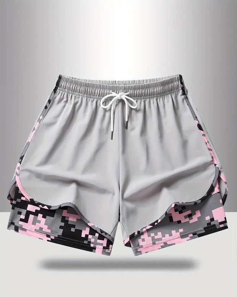 Short Cordon de Serrage Camo Patchwork Anti-Exposition